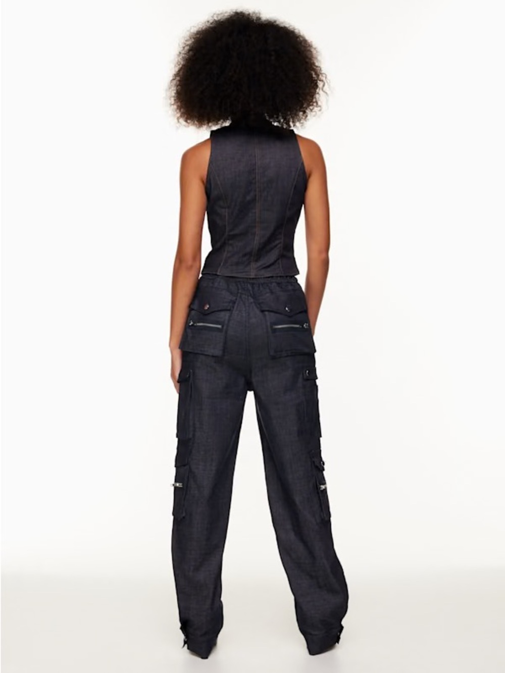 Aritzia EB Denim Cargo Jean - Dark Blue, Size M